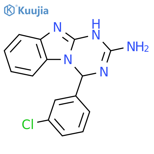 4-(3-Chlorophenyl)-1,4-dihydro1,3,5triazino-1,2-abenzimidazol-2-amine structure