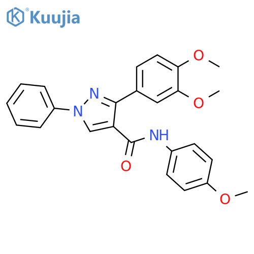 1H-Pyrazole-4-carboxamide,3-(3,4-dimethoxyphenyl)-N-(4-methoxyphenyl)-1-phenyl- structure