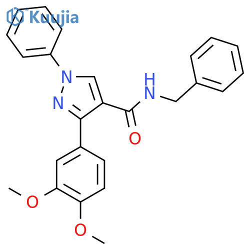 N-benzyl-3-(3,4-dimethoxyphenyl)-1-phenyl-1H-pyrazole-4-carboxamide structure