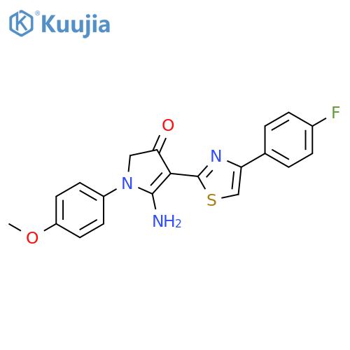 3H-Pyrrol-3-one, 5-amino-4-[4-(4-fluorophenyl)-2-thiazolyl]-1,2-dihydro-1-(4-methoxyphenyl)- structure