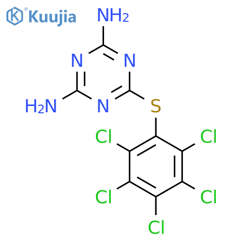 6-(pentachlorophenyl)sulfanyl-1,3,5-triazine-2,4-diamine structure