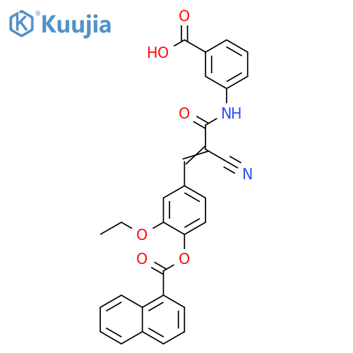 4-[3-[(3-Carboxyphenyl)amino]-2-cyano-3-oxo-1-propen-1-yl]-2-ethoxyphenyl 1-naphthalenecarboxylate structure