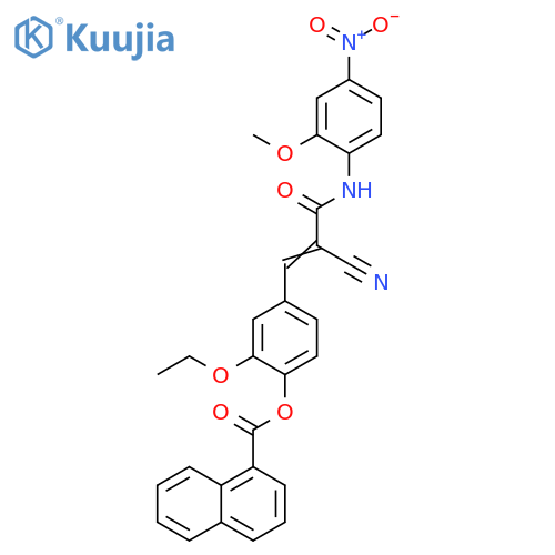 4-[2-Cyano-3-[(2-methoxy-4-nitrophenyl)amino]-3-oxo-1-propen-1-yl]-2-ethoxyphenyl 1-naphthalenecarboxylate structure