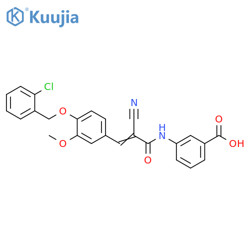 3-[[3-[4-[(2-Chlorophenyl)methoxy]-3-methoxyphenyl]-2-cyano-1-oxo-2-propen-1-yl]amino]benzoic acid structure
