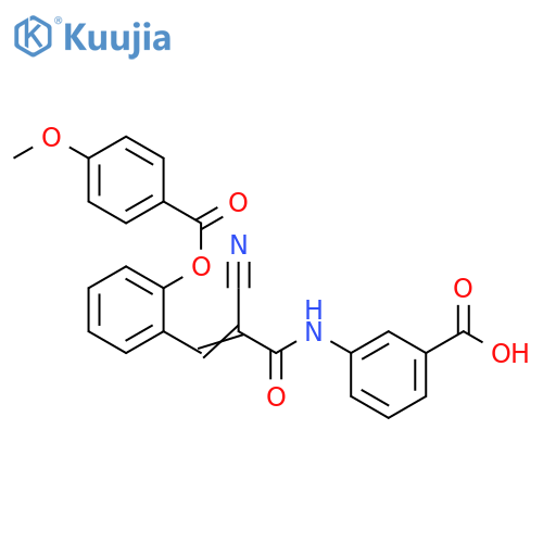 3-[[2-Cyano-3-[2-[(4-methoxybenzoyl)oxy]phenyl]-1-oxo-2-propen-1-yl]amino]benzoic acid structure
