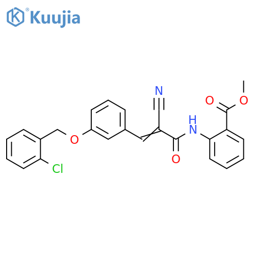 Methyl 2-[[3-[3-[(2-chlorophenyl)methoxy]phenyl]-2-cyano-1-oxo-2-propen-1-yl]amino]benzoate structure