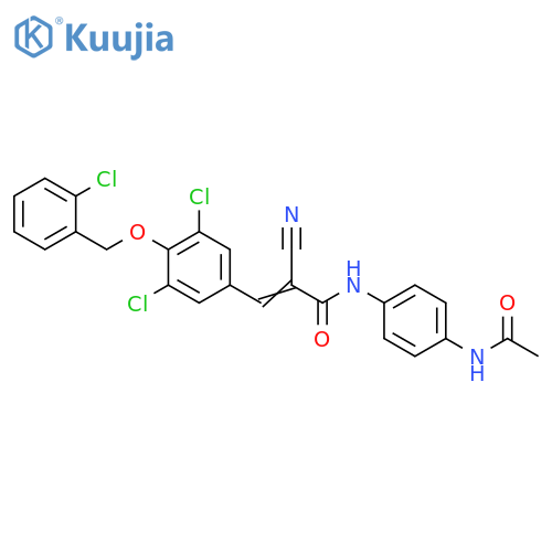 N-[4-(Acetylamino)phenyl]-2-cyano-3-[3,5-dichloro-4-[(2-chlorophenyl)methoxy]phenyl]-2-propenamide structure