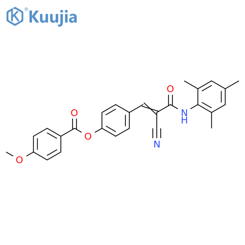 4-[2-Cyano-3-oxo-3-[(2,4,6-trimethylphenyl)amino]-1-propen-1-yl]phenyl 4-methoxybenzoate structure