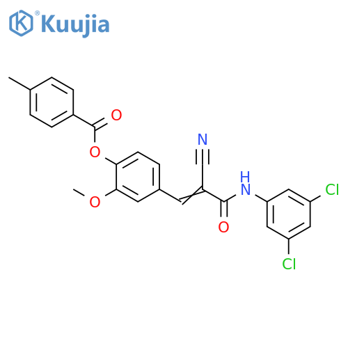 4-[2-Cyano-3-[(3,5-dichlorophenyl)amino]-3-oxo-1-propen-1-yl]-2-methoxyphenyl 4-methylbenzoate structure