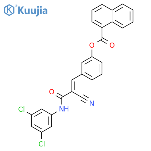 [3-[(E)-2-cyano-3-(3,5-dichloroanilino)-3-oxoprop-1-enyl]phenyl] naphthalene-1-carboxylate structure