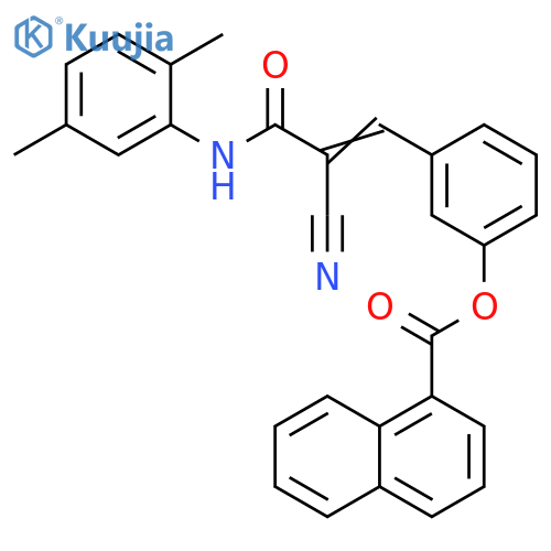 3-[2-Cyano-3-[(2,5-dimethylphenyl)amino]-3-oxo-1-propen-1-yl]phenyl 1-naphthalenecarboxylate structure