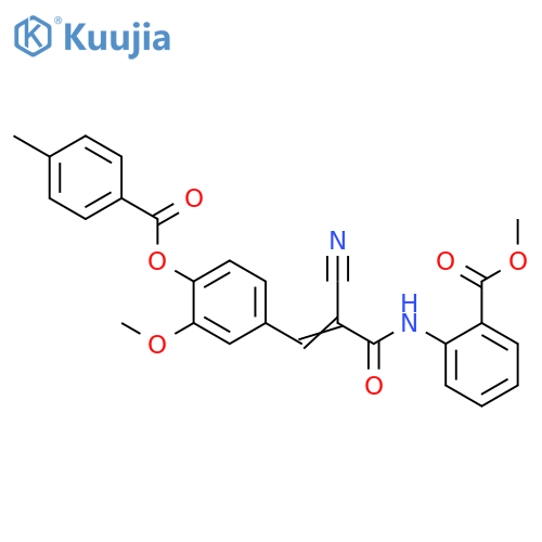 Methyl 2-[[2-cyano-3-[3-methoxy-4-[(4-methylbenzoyl)oxy]phenyl]-1-oxo-2-propen-1-yl]amino]benzoate structure