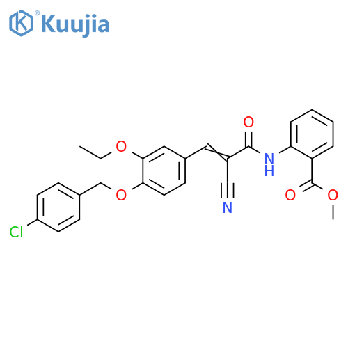 Methyl 2-[[3-[4-[(4-chlorophenyl)methoxy]-3-ethoxyphenyl]-2-cyano-1-oxo-2-propen-1-yl]amino]benzoate structure