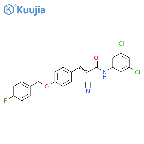2-Cyano-N-(3,5-dichlorophenyl)-3-[4-[(4-fluorophenyl)methoxy]phenyl]-2-propenamide structure