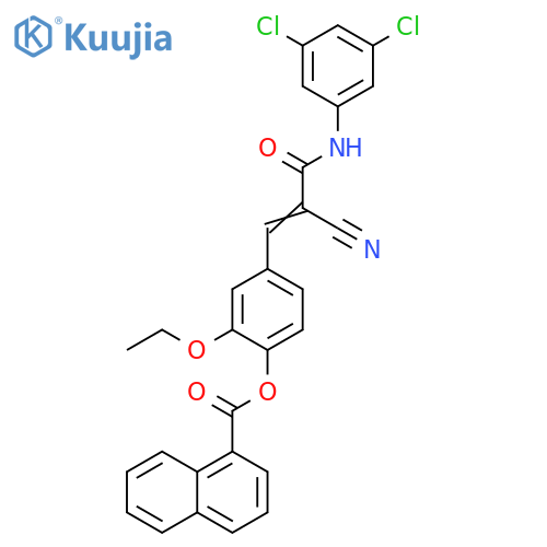 4-[2-Cyano-3-[(3,5-dichlorophenyl)amino]-3-oxo-1-propen-1-yl]-2-ethoxyphenyl 1-naphthalenecarboxylate structure