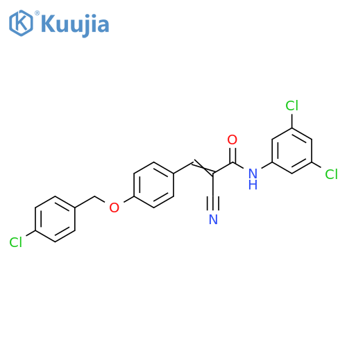3-[4-[(4-Chlorophenyl)methoxy]phenyl]-2-cyano-N-(3,5-dichlorophenyl)-2-propenamide structure