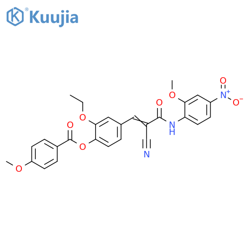 4-[2-Cyano-3-[(2-methoxy-4-nitrophenyl)amino]-3-oxo-1-propen-1-yl]-2-ethoxyphenyl 4-methoxybenzoate structure