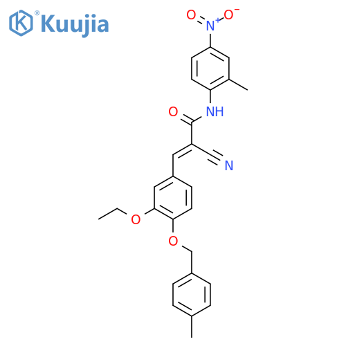 2-cyano-3-{3-ethoxy-4-[(4-methylphenyl)methoxy]phenyl}-N-(2-methyl-4-nitrophenyl)prop-2-enamide structure