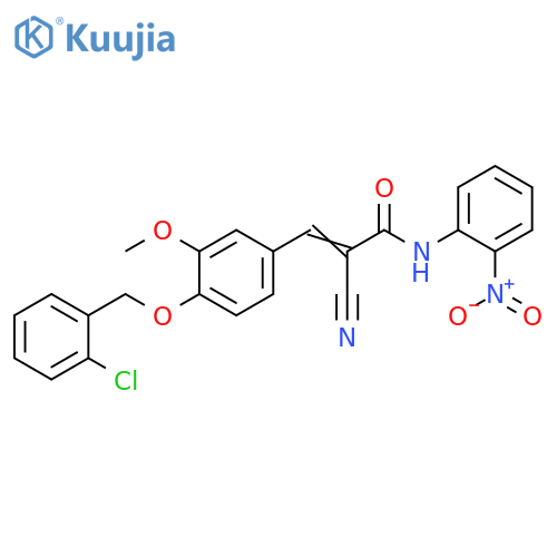 3-[4-[(2-Chlorophenyl)methoxy]-3-methoxyphenyl]-2-cyano-N-(2-nitrophenyl)-2-propenamide structure