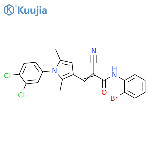 N-(2-Bromophenyl)-2-cyano-3-[1-(3,4-dichlorophenyl)-2,5-dimethyl-1H-pyrrol-3-yl]-2-propenamide structure