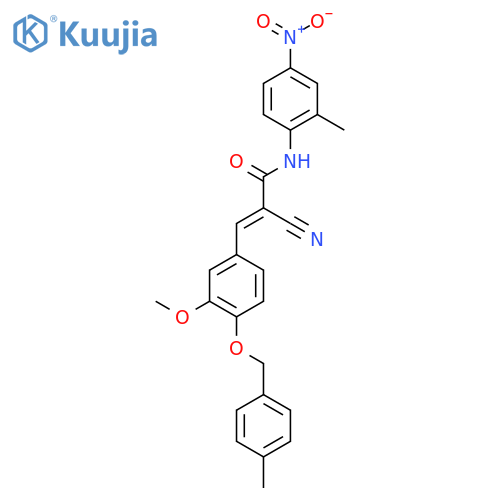 2-cyano-3-{3-methoxy-4-[(4-methylphenyl)methoxy]phenyl}-N-(2-methyl-4-nitrophenyl)prop-2-enamide structure