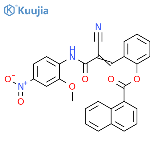 2-[2-Cyano-3-[(2-methoxy-4-nitrophenyl)amino]-3-oxo-1-propen-1-yl]phenyl 1-naphthalenecarboxylate structure
