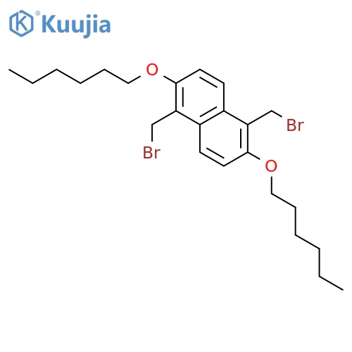 Naphthalene, 1,5-bis(bromomethyl)-2,6-bis(hexyloxy)- structure