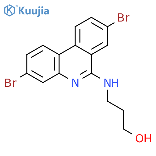 3-[(3,8-dibromophenanthridin-6-yl)amino]propan-1-ol structure