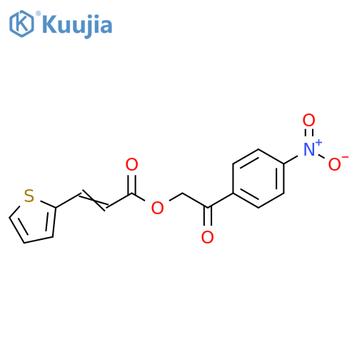 2-(4-nitrophenyl)-2-oxoethyl (2E)-3-(thiophen-2-yl)prop-2-enoate structure