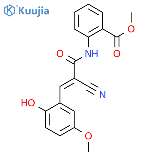 Methyl 2-[2-cyano-3-(2-hydroxy-5-methoxyphenyl)prop-2-enamido]benzoate structure