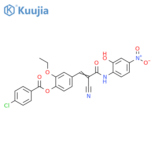 4-[2-Cyano-3-[(2-hydroxy-4-nitrophenyl)amino]-3-oxo-1-propen-1-yl]-2-ethoxyphenyl 4-chlorobenzoate structure