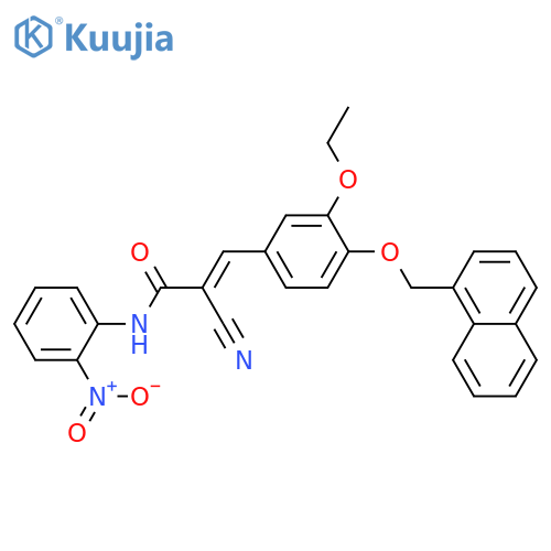 2-Cyano-3-[3-ethoxy-4-(1-naphthalenylmethoxy)phenyl]-N-(2-nitrophenyl)-2-propenamide structure