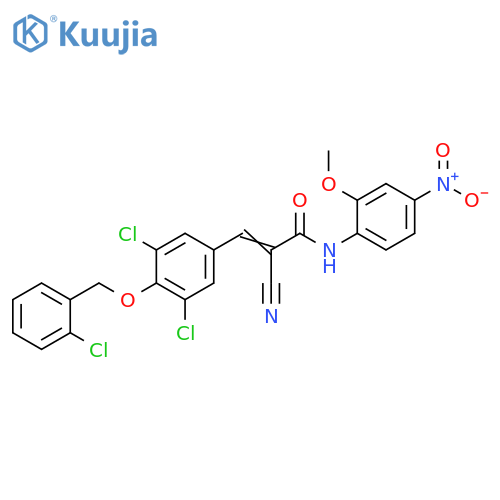 2-Cyano-3-[3,5-dichloro-4-[(2-chlorophenyl)methoxy]phenyl]-N-(2-methoxy-4-nitrophenyl)-2-propenamide structure