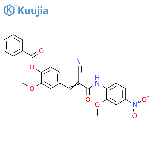 3-[4-(Benzoyloxy)-3-methoxyphenyl]-2-cyano-N-(2-methoxy-4-nitrophenyl)-2-propenamide structure