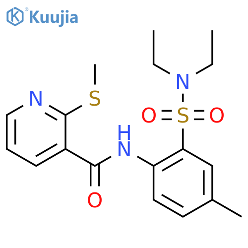 N-[2-(diethylsulfamoyl)-4-methylphenyl]-2-(methylsulfanyl)pyridine-3-carboxamide structure