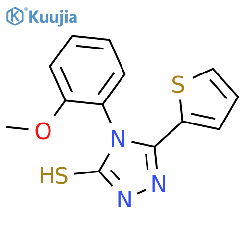 4-(2-methoxyphenyl)-5-(thiophen-2-yl)-4H-1,2,4-triazole-3-thiol structure