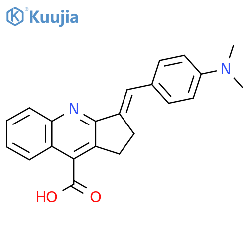 3-{4-(dimethylamino)phenylmethylidene}-1H,2H,3H-cyclopentabquinoline-9-carboxylic acid structure