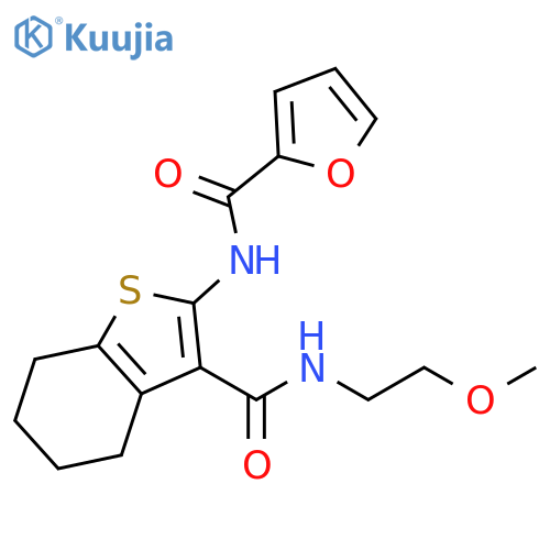 N-{3-(2-methoxyethyl)carbamoyl-4,5,6,7-tetrahydro-1-benzothiophen-2-yl}furan-2-carboxamide structure