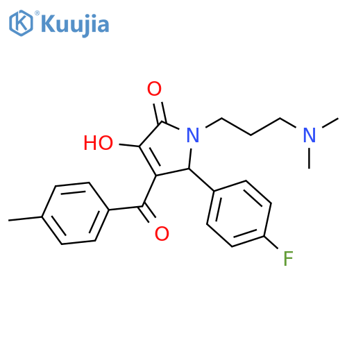 1-3-(dimethylamino)propyl-5-(4-fluorophenyl)-3-hydroxy-4-(4-methylbenzoyl)-2,5-dihydro-1H-pyrrol-2-one structure