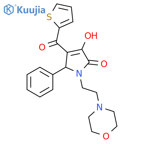 3-hydroxy-1-2-(morpholin-4-yl)ethyl-5-phenyl-4-(thiophene-2-carbonyl)-2,5-dihydro-1H-pyrrol-2-one structure