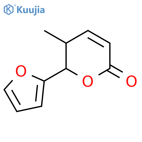 2H-Pyran-2-one, 6-(2-furanyl)-5,6-dihydro-5-methyl-, (5S,6S)- structure