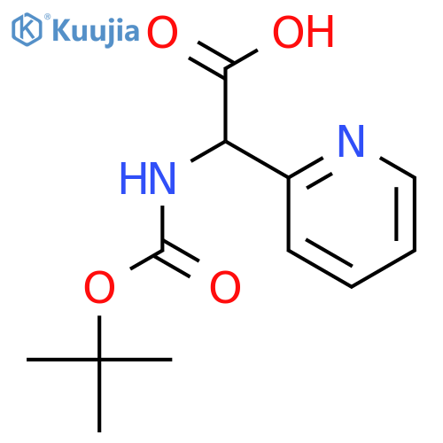 2-((tert-Butoxycarbonyl)amino)-2-(pyridin-2-yl)acetic acid structure