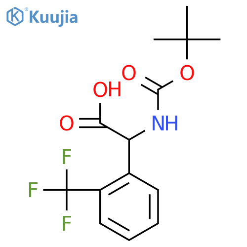 2-Tert-butoxy)carbonylamino-2-2-(trifluoromethyl)phenylacetic acid structure