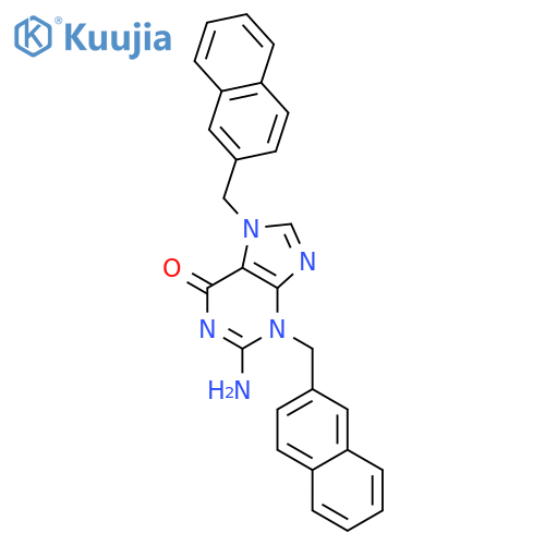6H-Purin-6-one, 2-amino-3,7-dihydro-3,7-bis(2-naphthalenylmethyl)- structure