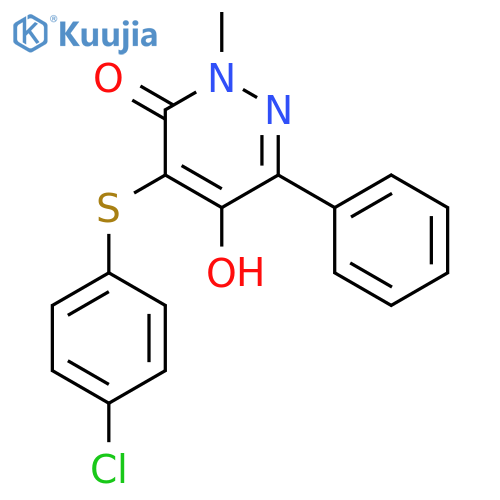 3(2H)-Pyridazinone,4-[(4-chlorophenyl)thio]-5-hydroxy-2-methyl-6-phenyl- structure