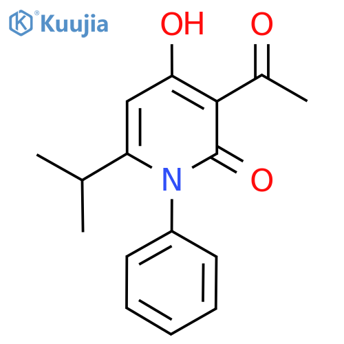 2(1H)-Pyridinone,3-acetyl-4-hydroxy-6-(1-methylethyl)-1-phenyl- structure