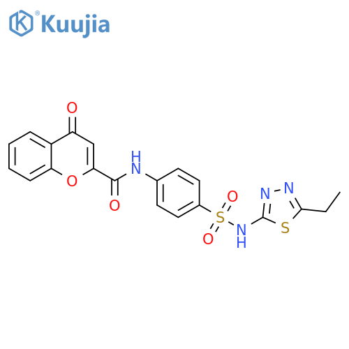 N-{4-[(5-ethyl-1,3,4-thiadiazol-2-yl)sulfamoyl]phenyl}-4-oxo-4H-chromene-2-carboxamide structure