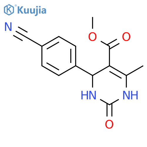 5-Pyrimidinecarboxylicacid, 4-(4-cyanophenyl)-1,2,3,4-tetrahydro-6-methyl-2-oxo-, methyl ester structure