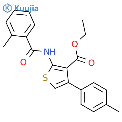 2-(2-Methyl-benzoylamino)-4-p-tolyl-thiophene-3-carboxylic acid ethyl ester structure