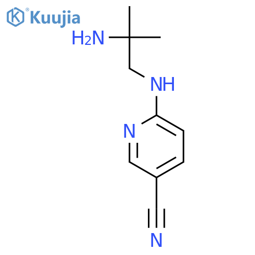3-Pyridinecarbonitrile, 6-[(2-amino-2-methylpropyl)amino]- structure